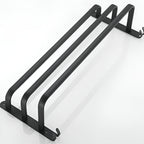 Væghængt håndklædeholder i sort aluminium med 3-lags design til badeværelse 7