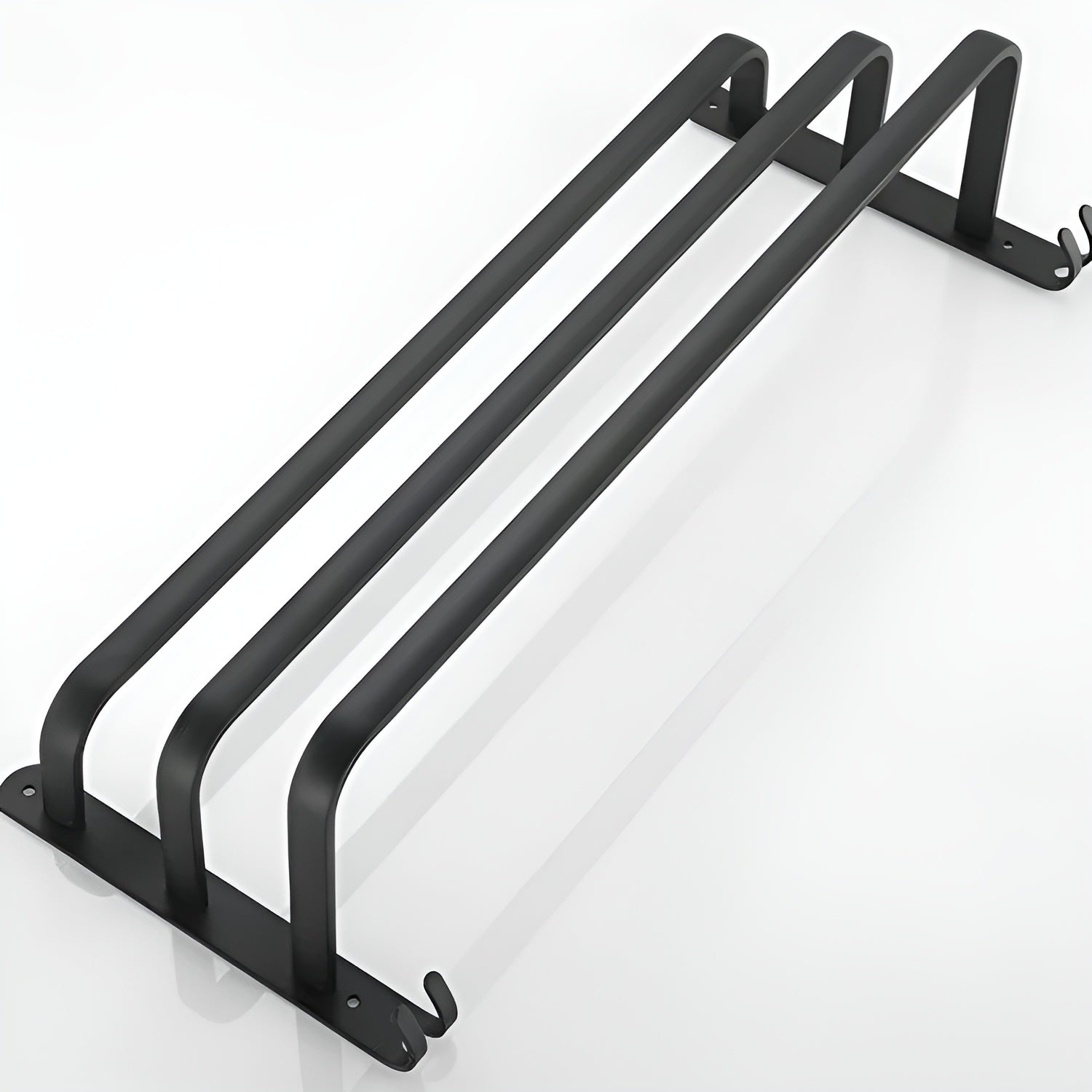 Væghængt håndklædeholder i sort aluminium med 3-lags design til badeværelse 7