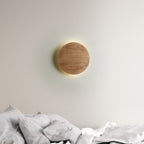 Væglampe i Egetræ – Rund Design med Bagudrettet LED Belysning 2