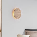 Væglampe i Egetræ – Rund Design med Bagudrettet LED Belysning 3
