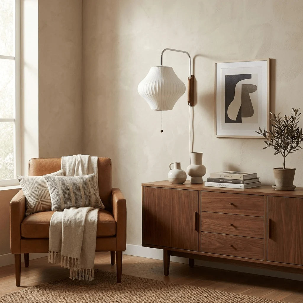 Væglampe i Metal – Justerbar Arm med Plug-In Design 14