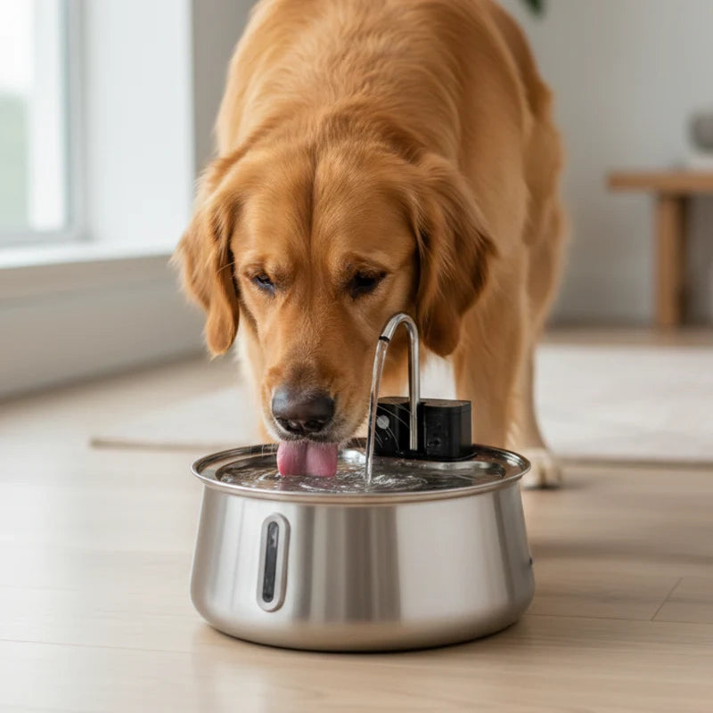 Vandfontæne til Hunde i Rustfrit Stål – 4L og 7L Kapacitet 0