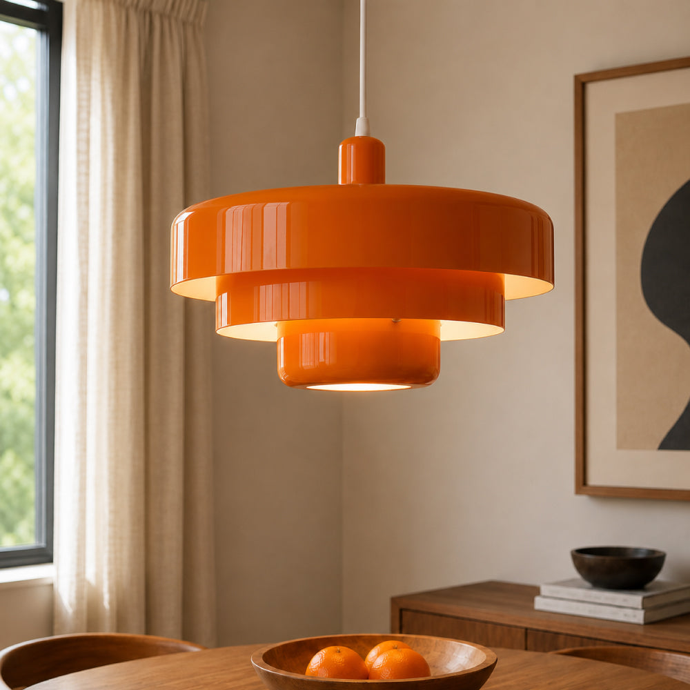 Vintage Pendel Lampe - Flerlags Design i Metal 0
