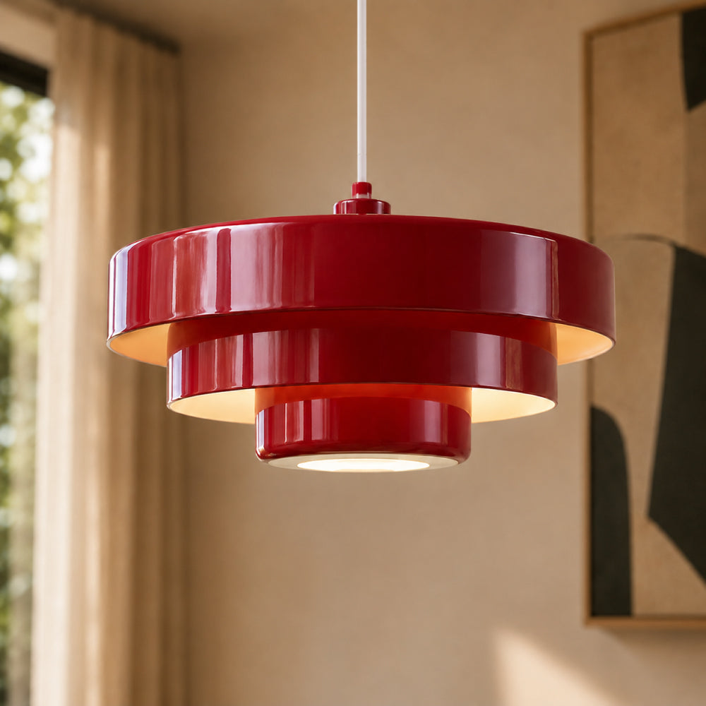 Vintage Pendel Lampe - Flerlags Design i Metal 12