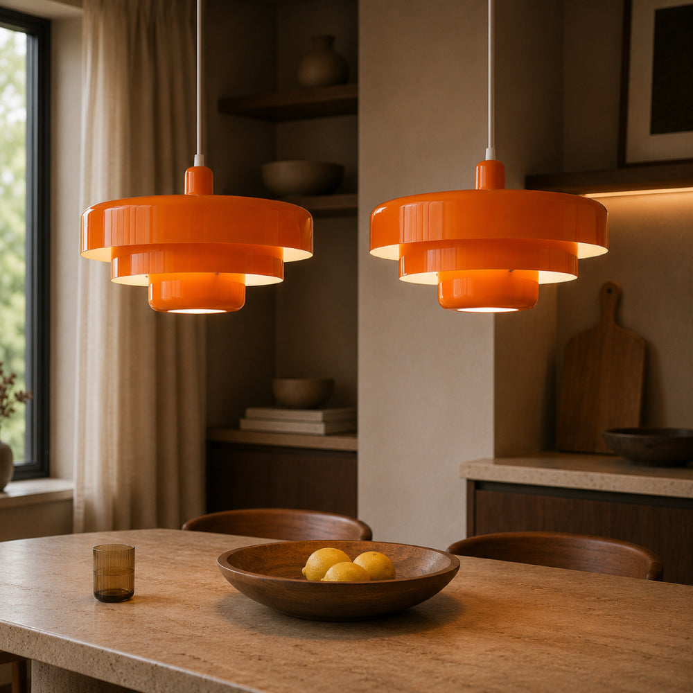 Vintage Pendel Lampe - Flerlags Design i Metal 5

