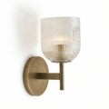 Vintage Ribbet Glas Væglampe – Elegant Messing Detaljer til Stueindretning 0