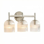 Vintage Ribbet Glas Væglampe – Elegant Messing Detaljer til Stueindretning 11