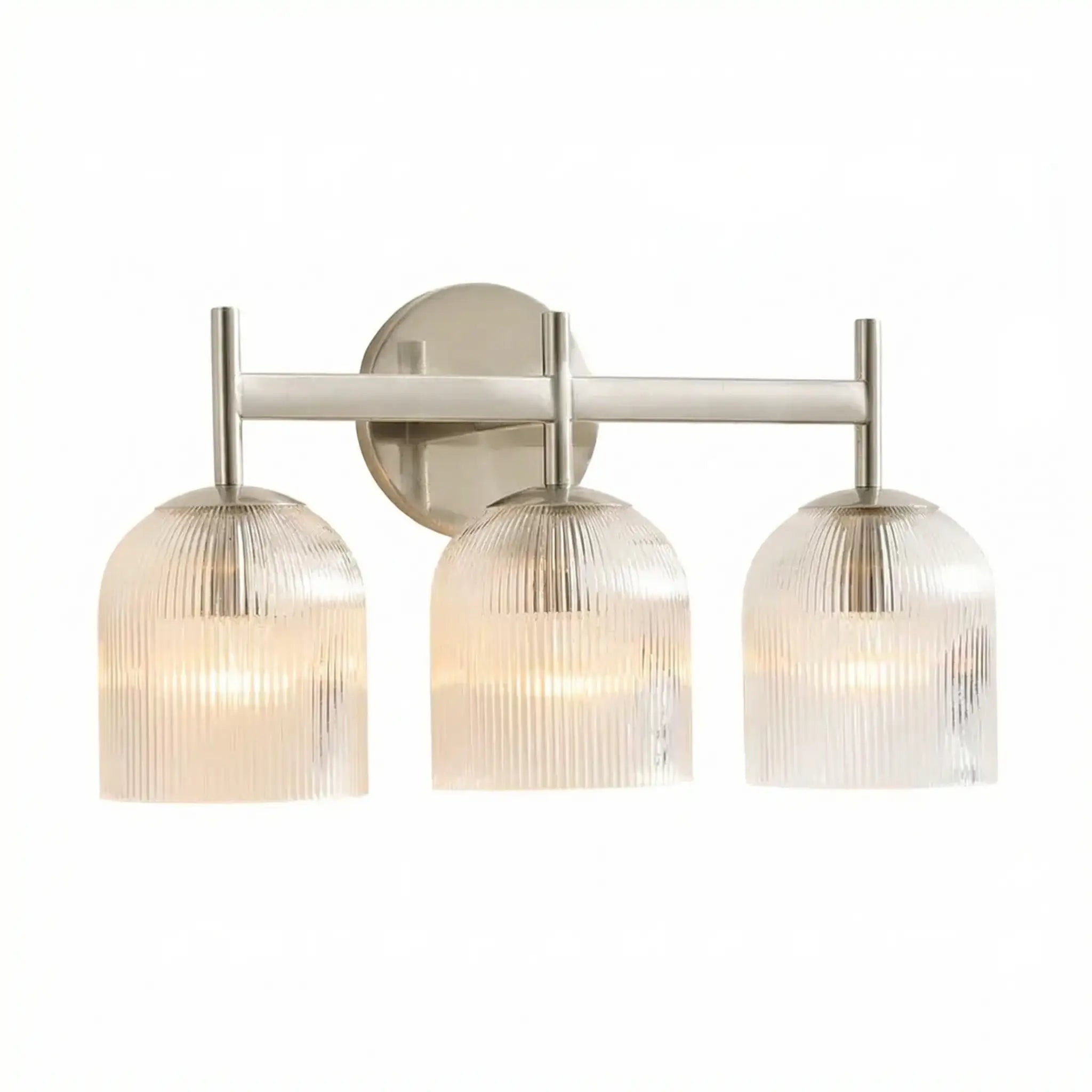 Vintage Ribbet Glas Væglampe – Elegant Messing Detaljer til Stueindretning 11