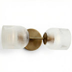 Vintage Ribbet Glas Væglampe – Elegant Messing Detaljer til Stueindretning 12