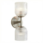 Vintage Ribbet Glas Væglampe – Elegant Messing Detaljer til Stueindretning 15