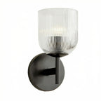 Vintage Ribbet Glas Væglampe – Elegant Messing Detaljer til Stueindretning 16