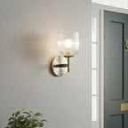 Vintage Ribbet Glas Væglampe – Elegant Messing Detaljer til Stueindretning 6