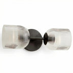 Vintage Ribbet Glas Væglampe – Elegant Messing Detaljer til Stueindretning 9