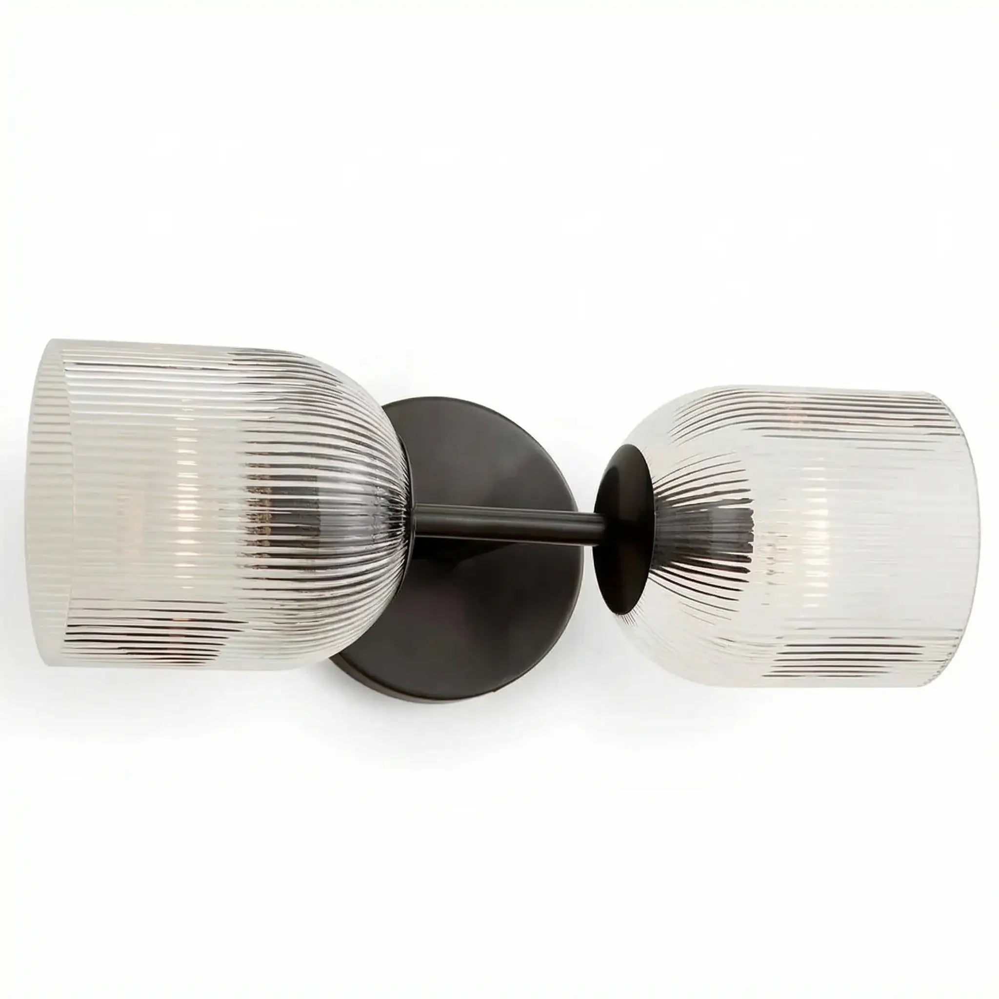 Vintage Ribbet Glas Væglampe – Elegant Messing Detaljer til Stueindretning 9