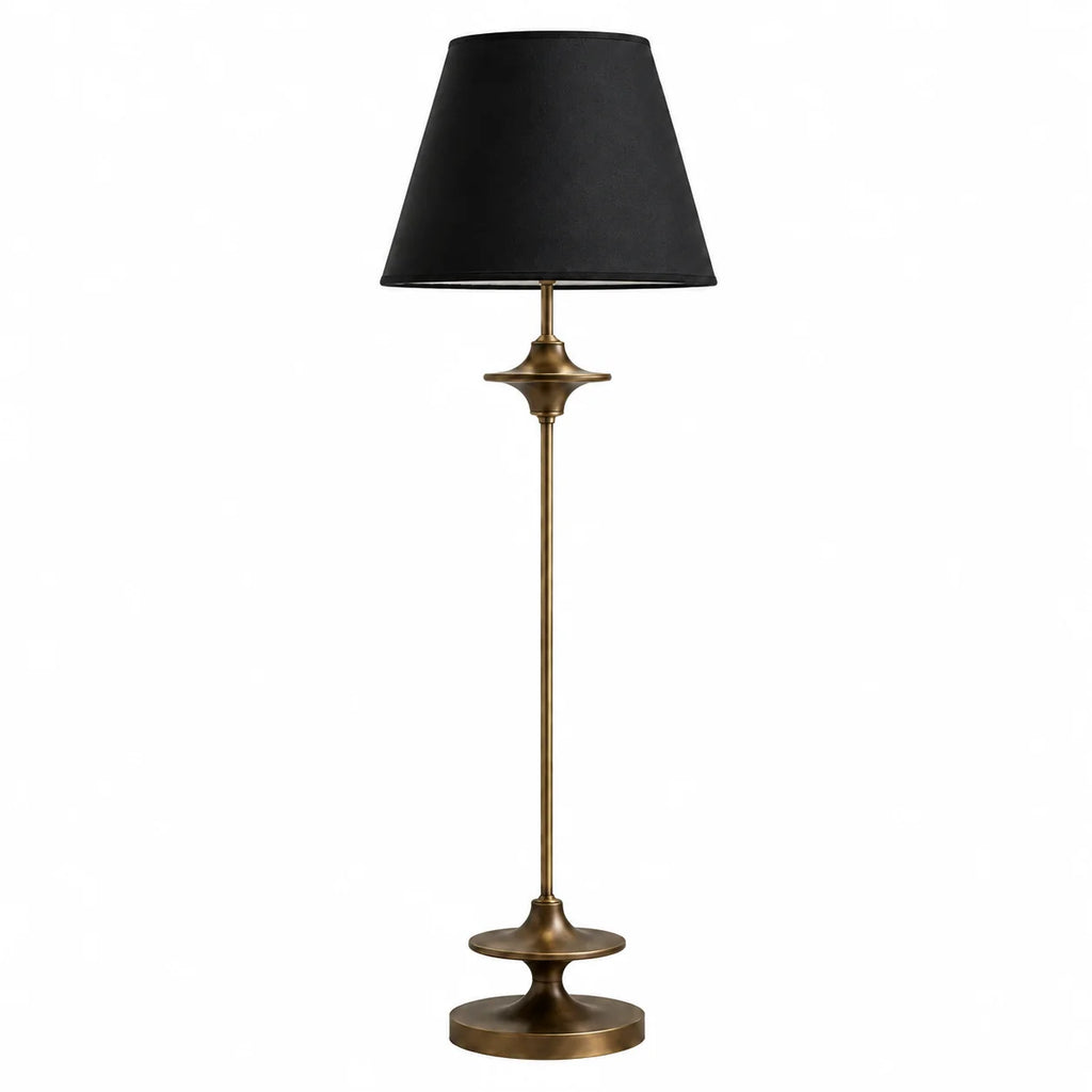 Vintage stof gulvlampe med konisk skærm i klassisk design 9
