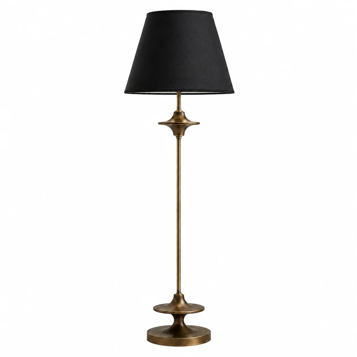 Vintage stof gulvlampe med konisk skærm i klassisk design 9