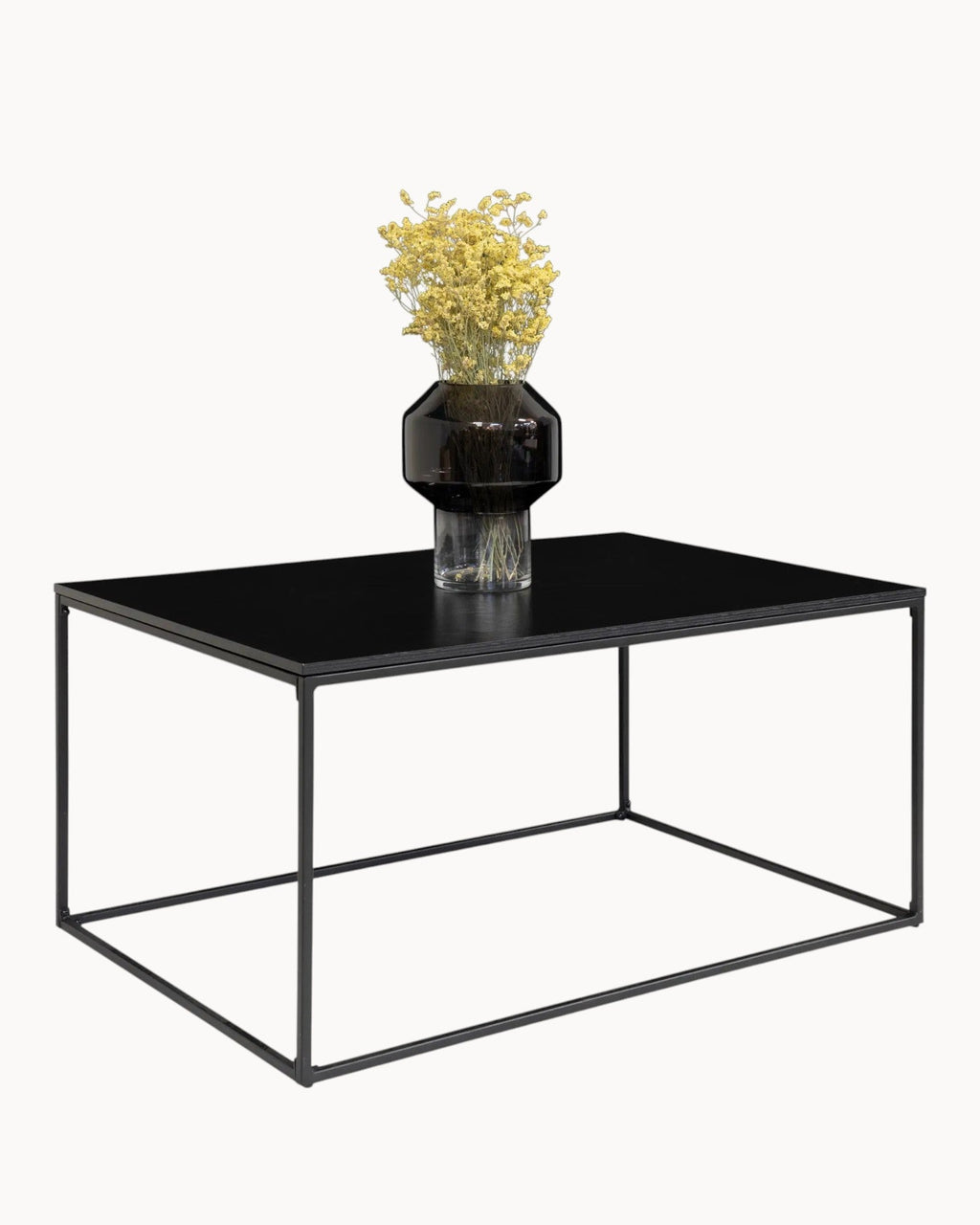 Vita Sofabord | Sort Metalstel, Kompakt Design 60x90 cm 0