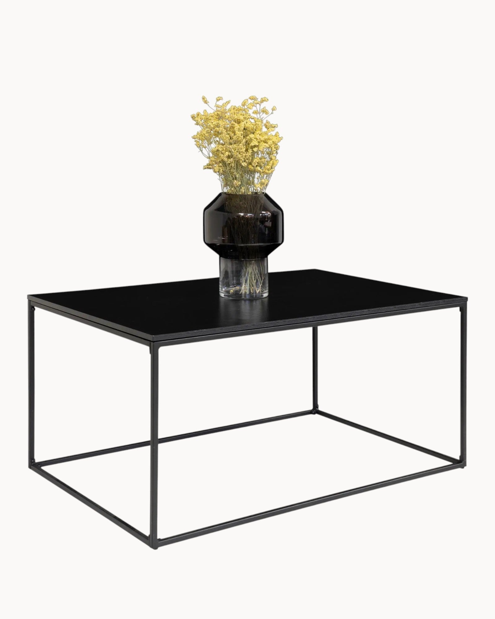 Vita Sofabord | Sort Metalstel, Kompakt Design 60x90 cm 0