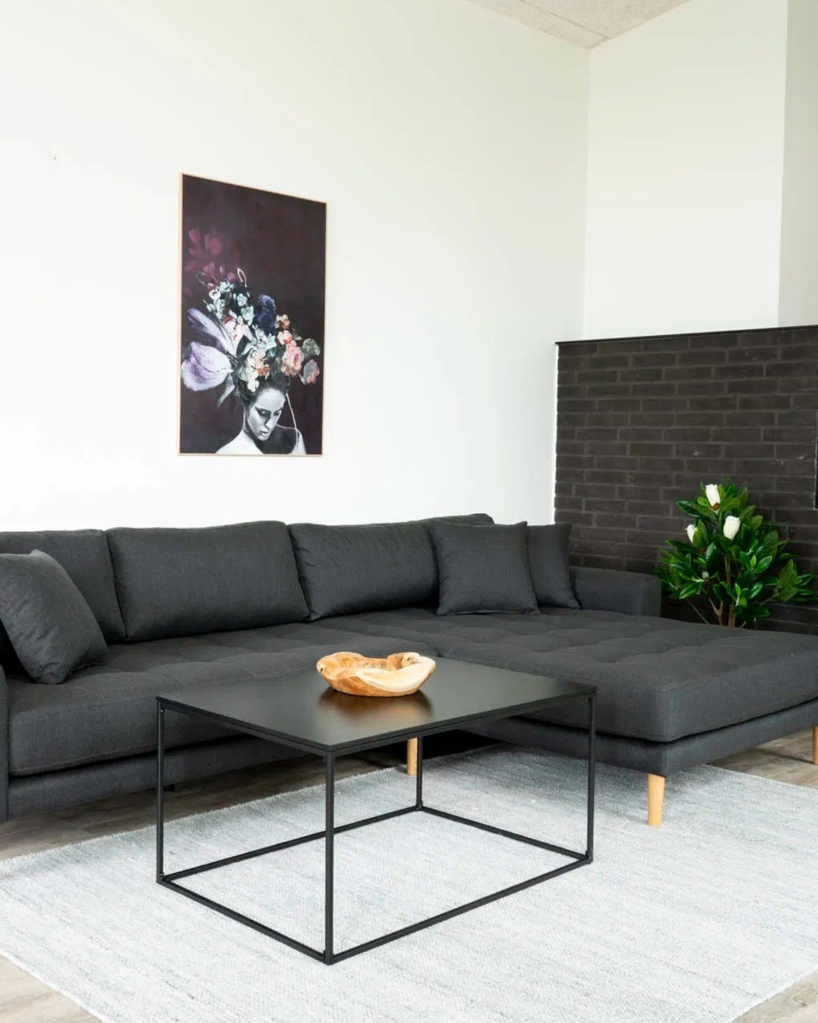 Vita Sofabord | Sort Metalstel, Kompakt Design 60x90 cm 4