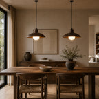 Wabi-Sabi Pendel Lampe i Valnød - Minimalistisk Design med Ambient Belysning 2
