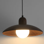 Wabi-Sabi Pendel Lampe i Valnød - Minimalistisk Design med Ambient Belysning 5
