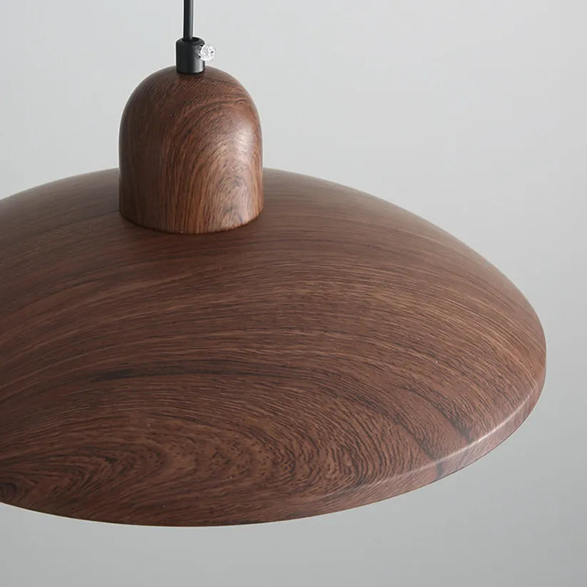 Wabi-Sabi Pendel Lampe i Valnød - Minimalistisk Design med Ambient Belysning 7
