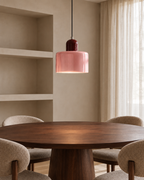 Bauhaus Pendel Lampe i Farvet Glas – Justerbar Højde – konstruktionsdetalje