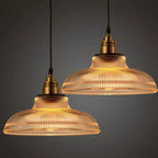 Glaspendel Spisebordslampe i Ribbet Glas – Elegant Design 2