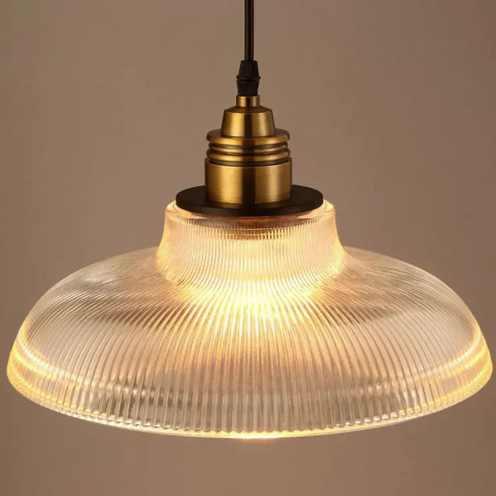 Glaspendel Spisebordslampe i Ribbet Glas – Elegant Design 4