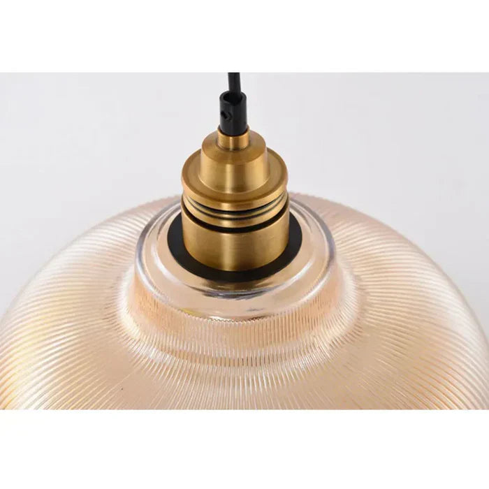 Glaspendel Spisebordslampe i Ribbet Glas – Elegant Design 6