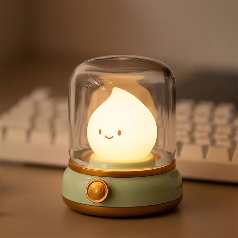 LED Sengebordslampe med Flammeeffekt – Berøringskontrol og USB Type-C Opladning 1