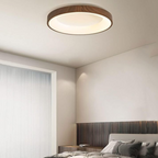 Naturlig Træ Loftlampe – Cirkulært Design med LED til Soveværelse og Stue 4