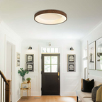 Naturlig Træ Loftlampe – Cirkulært Design med LED til Soveværelse og Stue 5
