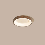 Naturlig Træ Loftlampe – Cirkulært Design med LED til Soveværelse og Stue 6