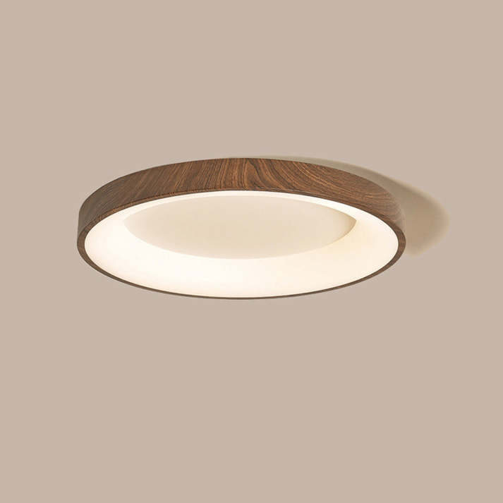Naturlig Træ Loftlampe – Cirkulært Design med LED til Soveværelse og Stue 7