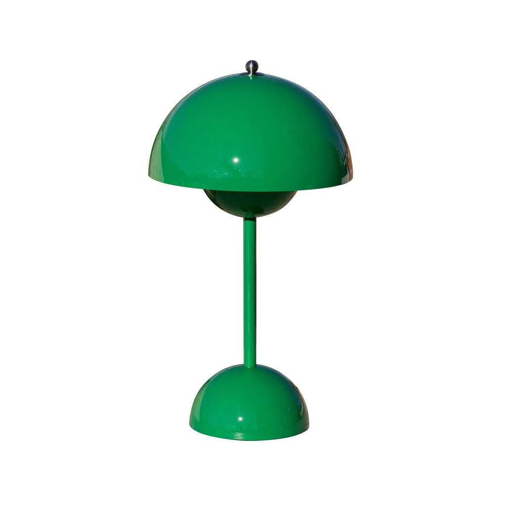Retro Bordlampe i Metal - Halvrund Skærm med Svævende Kugledesign Trådløs 18
