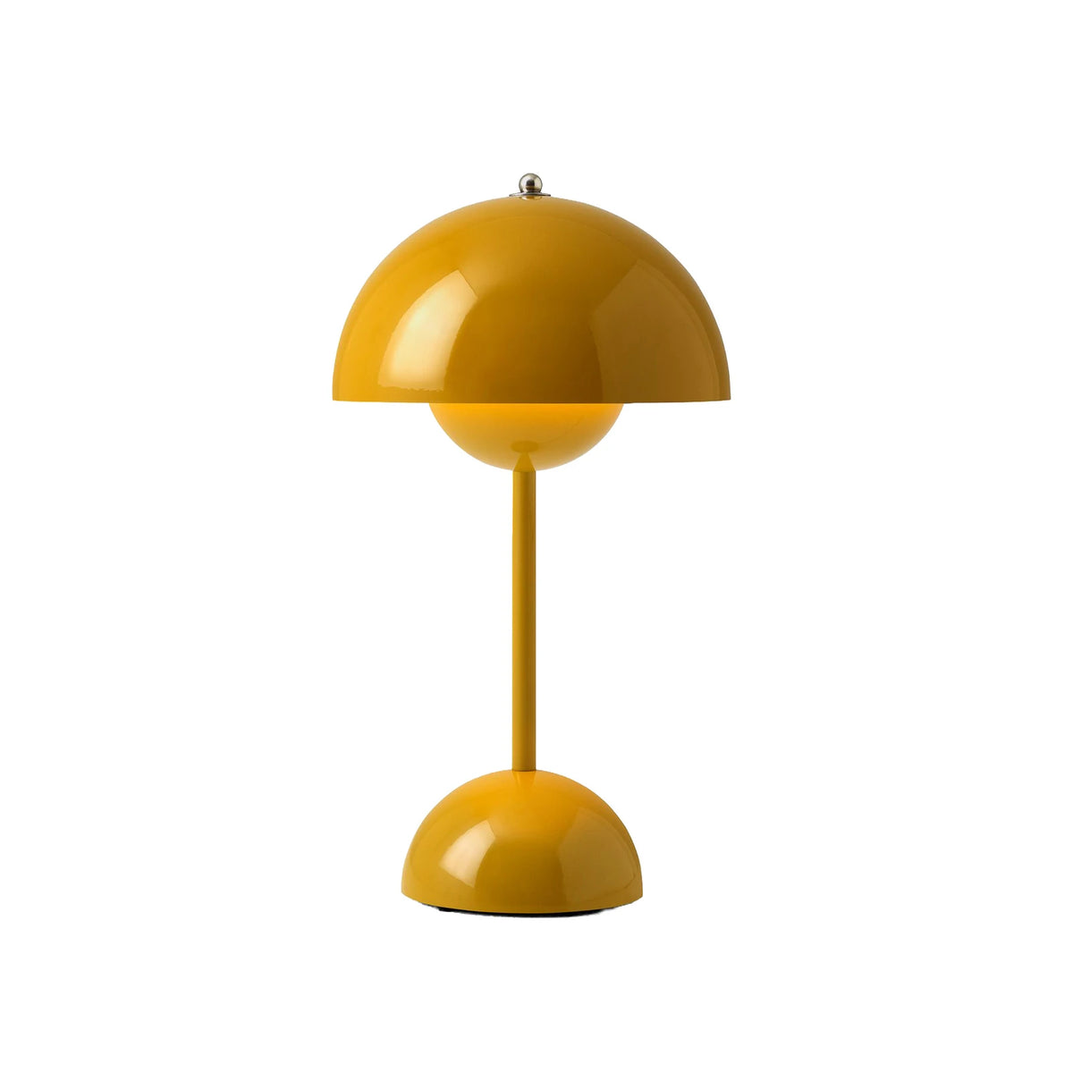 Retro Bordlampe i Metal - Halvrund Skærm med Svævende Kugledesign Trådløs 22