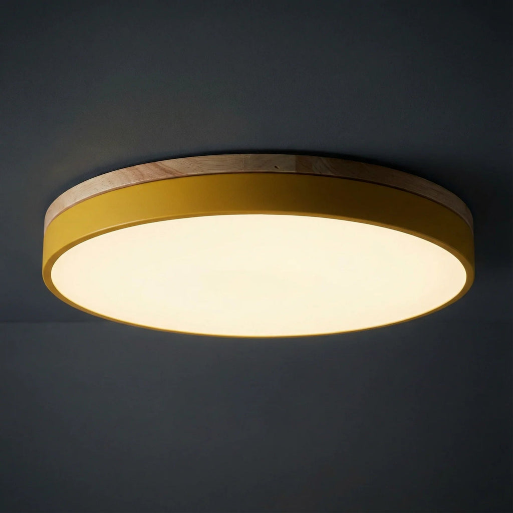 Rund Loftslampe i Træ – Justerbar Farvetemperatur og Dæmpbar Funktion 6