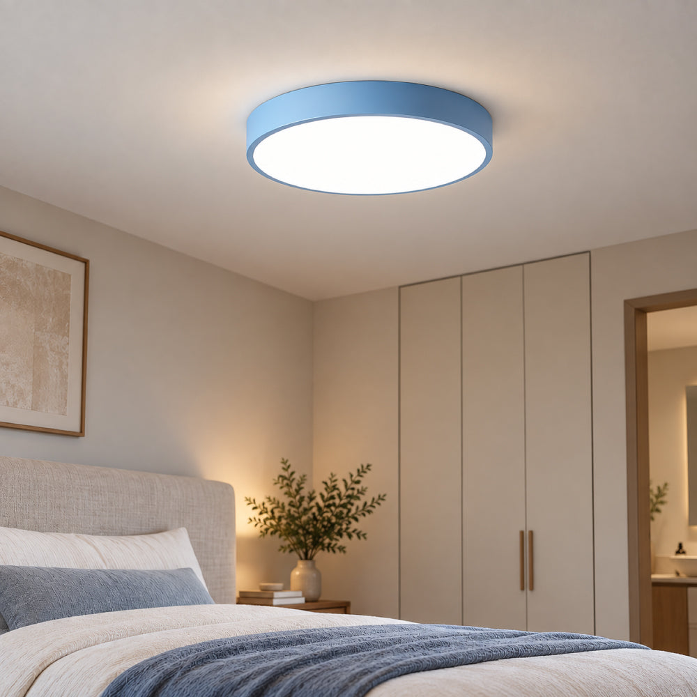 Skandinavisk Loftlampe - Rundt Design i Flere Farver med Dæmpbar LED 3