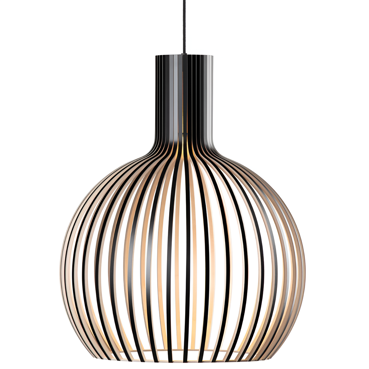 Skandinavisk Pendel Lampe i Træ – Lameldesign til Spisebord 18