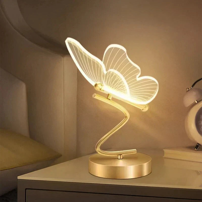 Sommerfugl Bordlampe i Jern og Akryl – Moderne LED Design 1