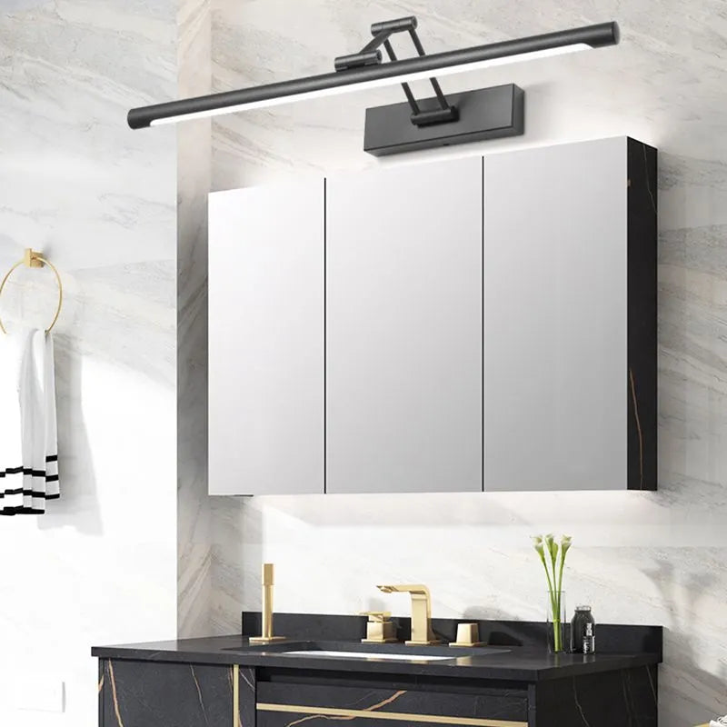 Spejllampe til Badeværelse LED – Minimalistisk Væglampe over Spejl i Metal, IP44, Flimmerfri, Sort eller Hvid, 40-100 cm