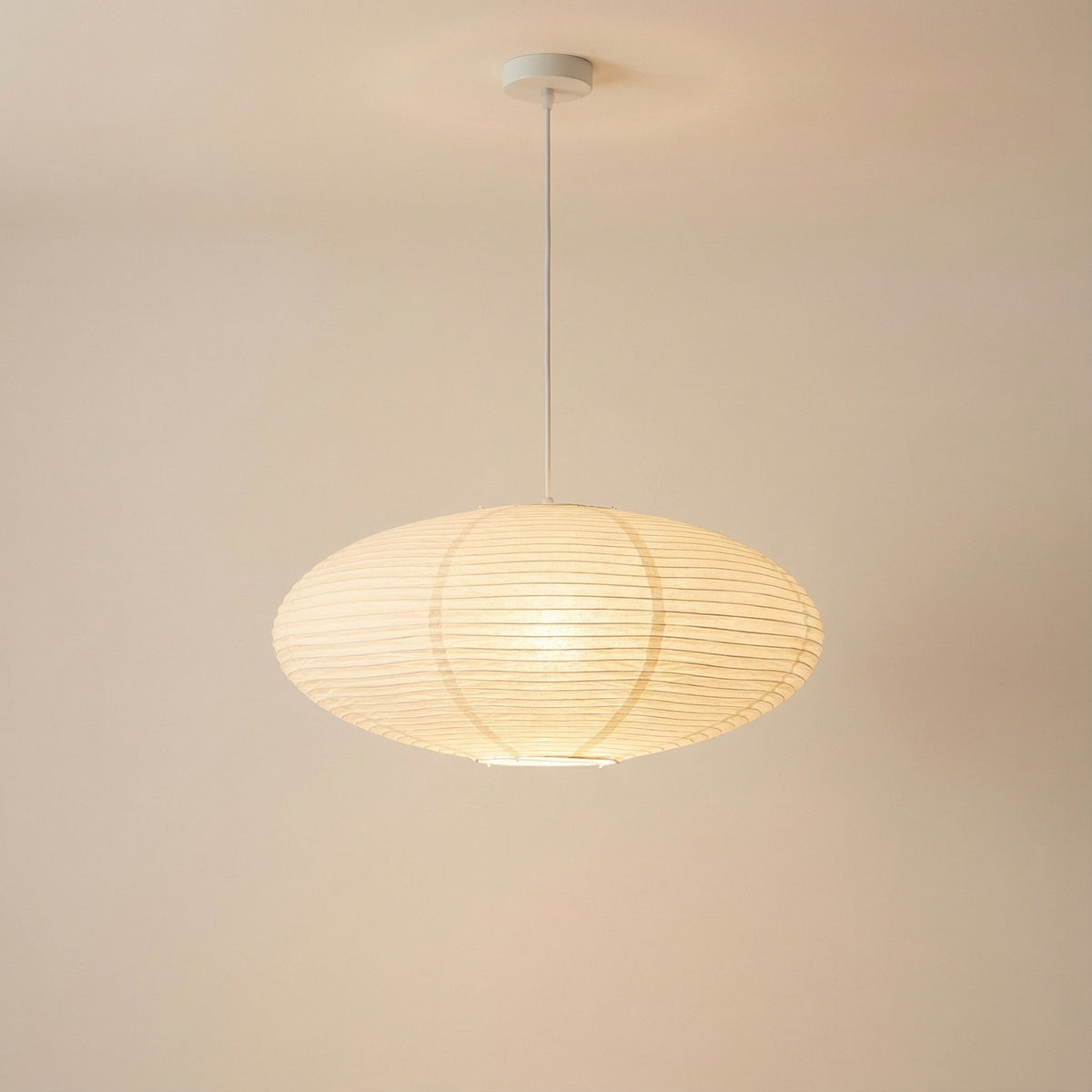 Spisebordslampe i Bomuldspapir – Ovalt Lanternedesign 8