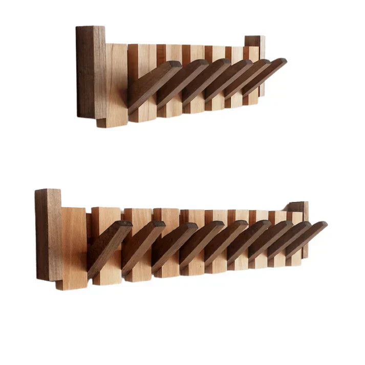 Vægknagerække i Valnød og Bøg – Klavernøgle Design med 4-8 Kroge 7