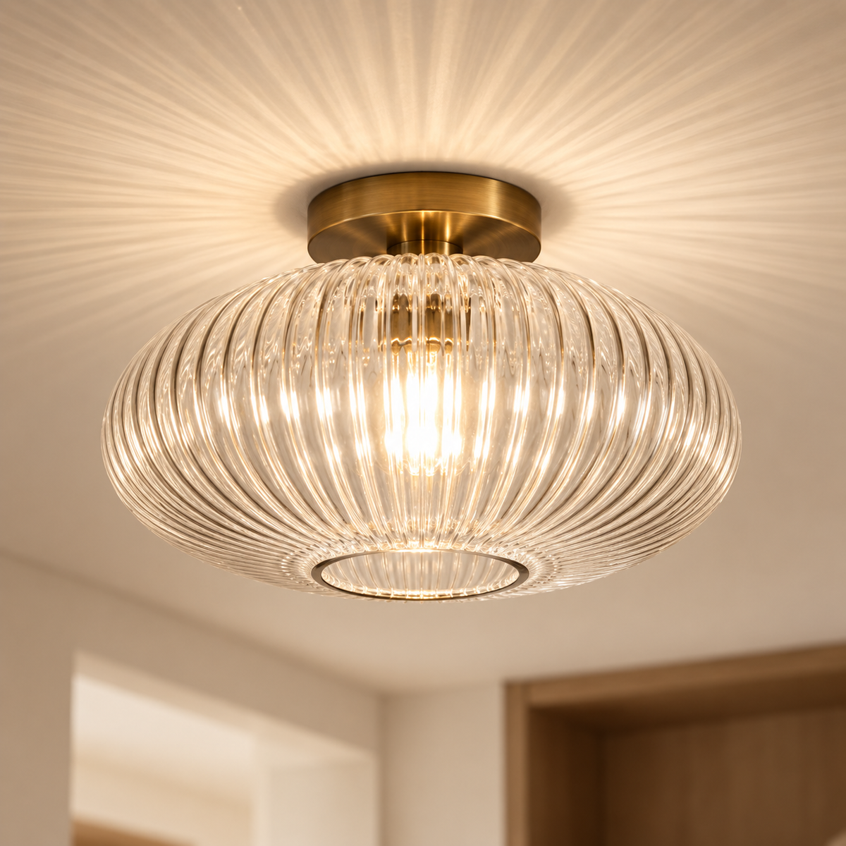 Vintage Loftlampe til Entréen i Røget og Farvet Glas – Elegant Design til Stemningsfuld Belysning 0