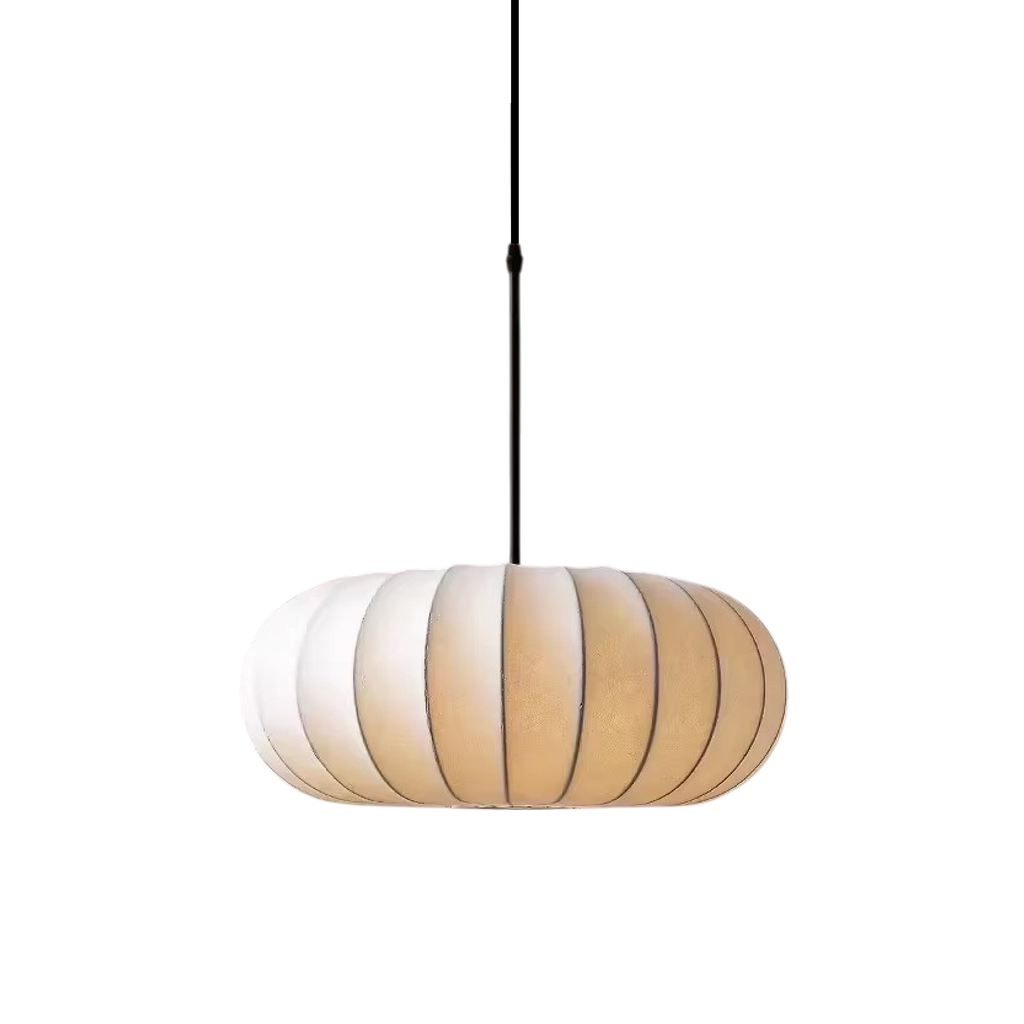 Wabi-Sabi Spisebordslampe i Silke – Skulpturelt Lagdesign med Blødt Ambient Lys 8