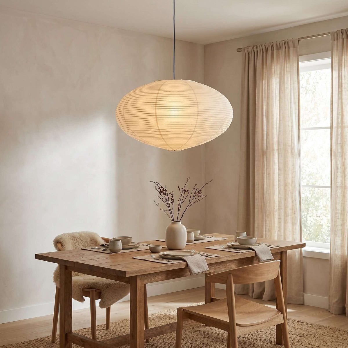 Washi Papir Pendel – Let og Elegant Design med Blødt Diffust Lys 2