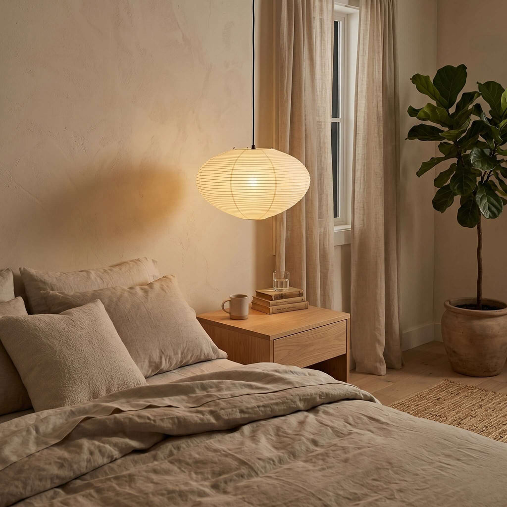 Washi Papir Pendel – Let og Elegant Design med Blødt Diffust Lys 3